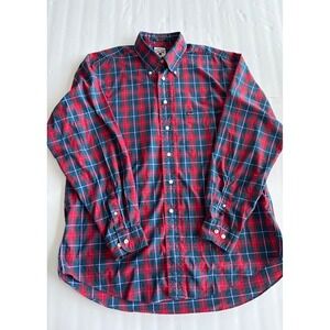 Façonnable Plaid Button Down Long Sleeve Classic‎ Fit Shirt Mens Large